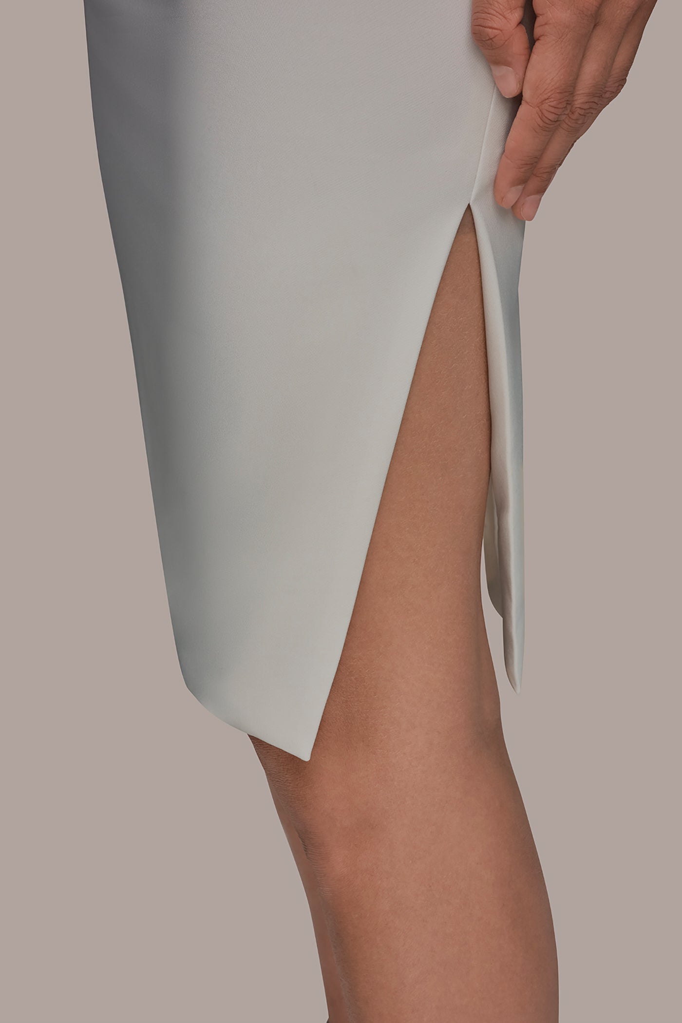 Donna Karan | FLORAL APPLIQUÉ SLEEVELESS COWL-BACK SHEATH DRESS