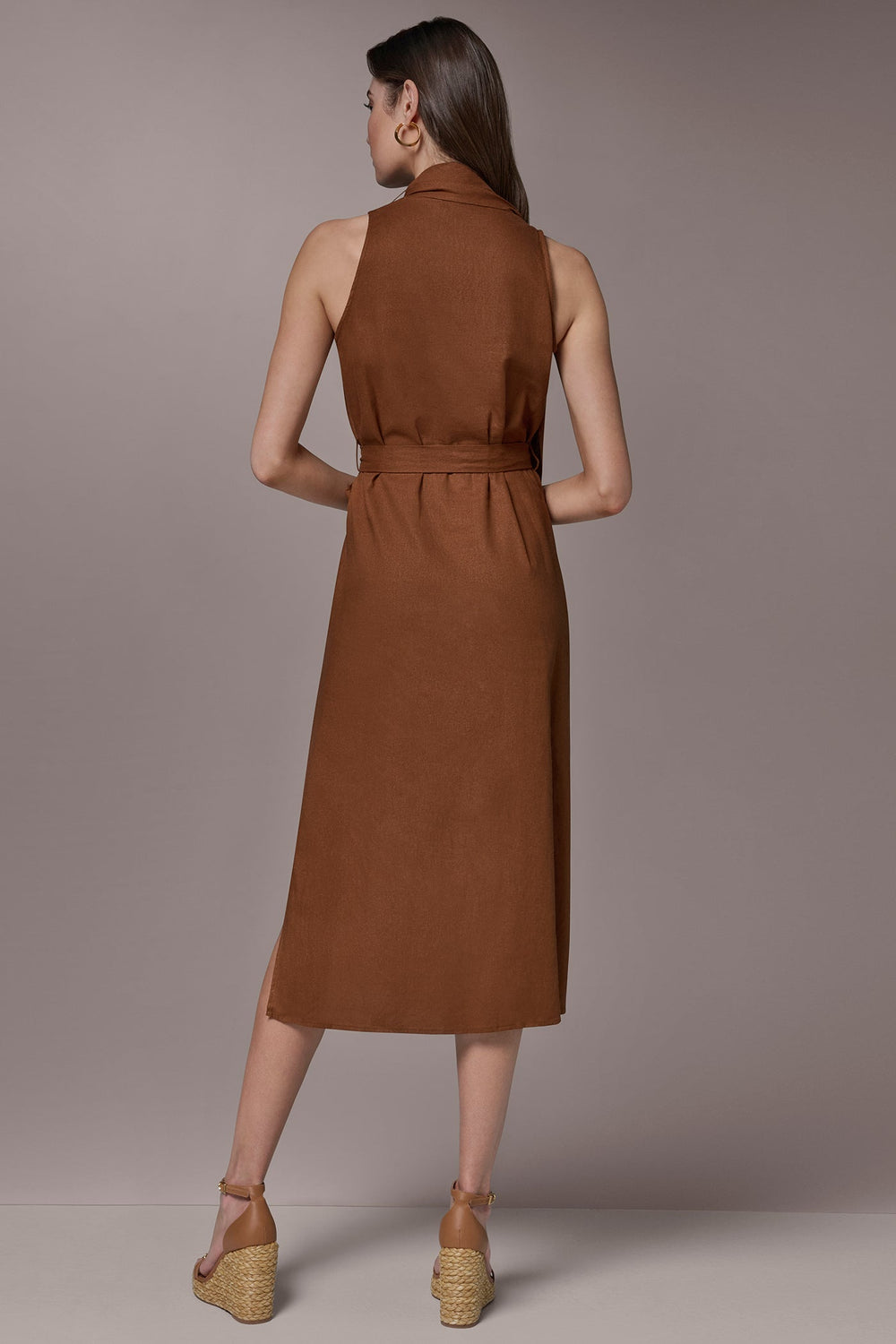 Donna Karan | SLEEVELESS SCARF MIDI A-LINE DRESS