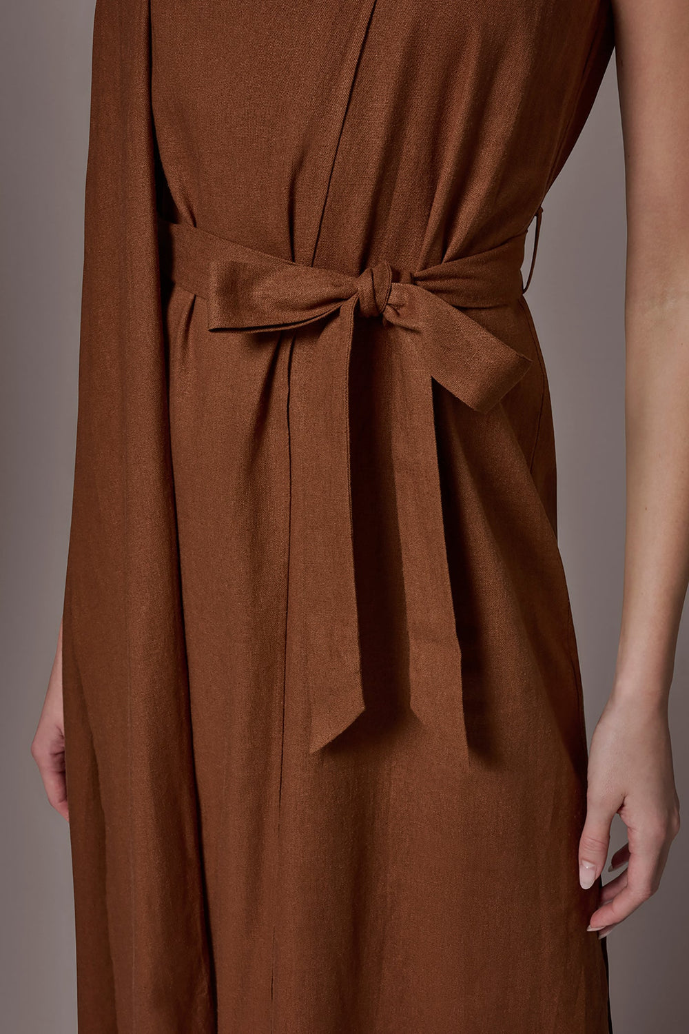 Donna Karan | SLEEVELESS SCARF MIDI A-LINE DRESS