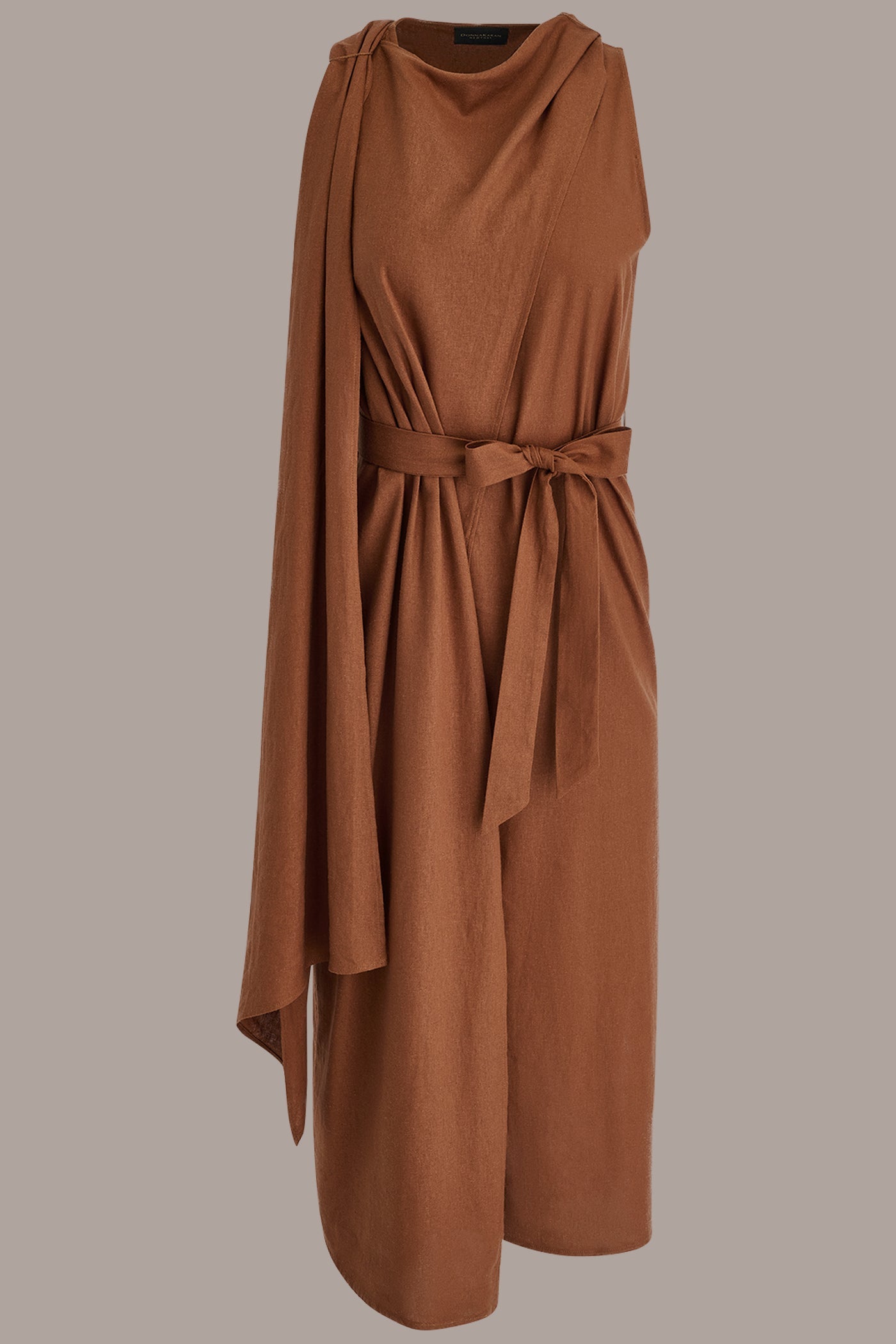 Donna Karan | SLEEVELESS SCARF MIDI A-LINE DRESS