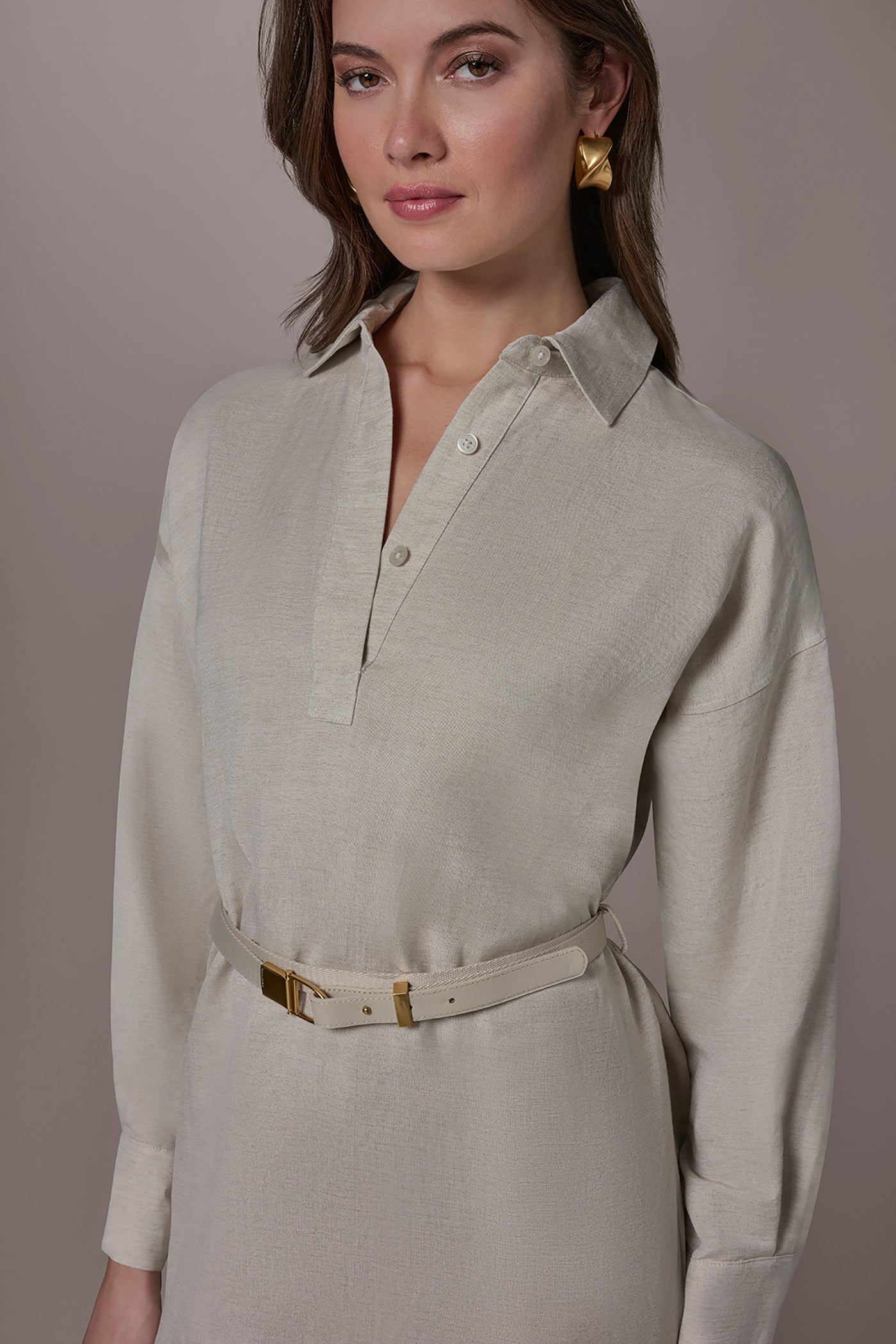 Donna Karan | LINEN-BLEND SHIRT DRESS
