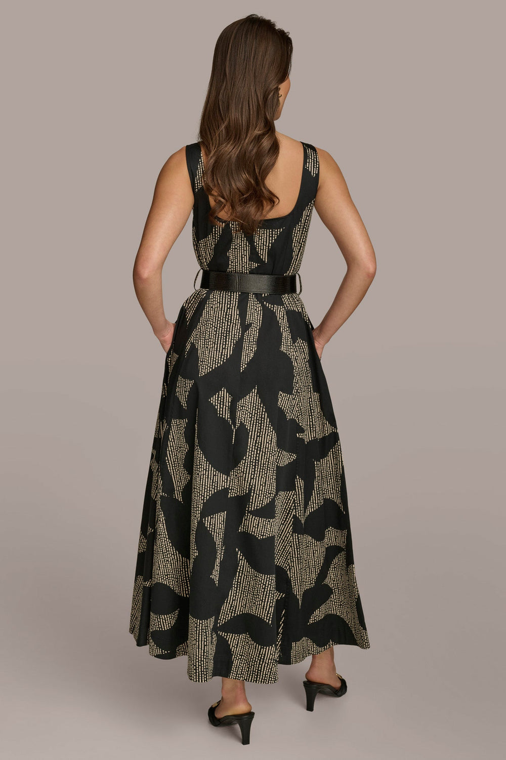 Donna Karan | COTTON SLEEVELESS FLORAL MIDI DRESS