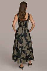 Donna Karan | COTTON SLEEVELESS FLORAL MIDI DRESS