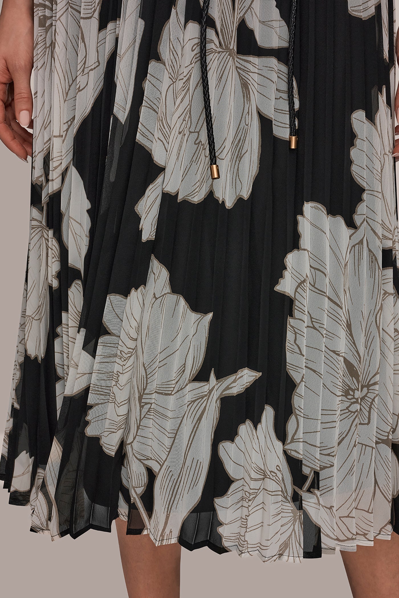Donna Karan | CHIFFON FLORAL MIDI A-LINE DRESS