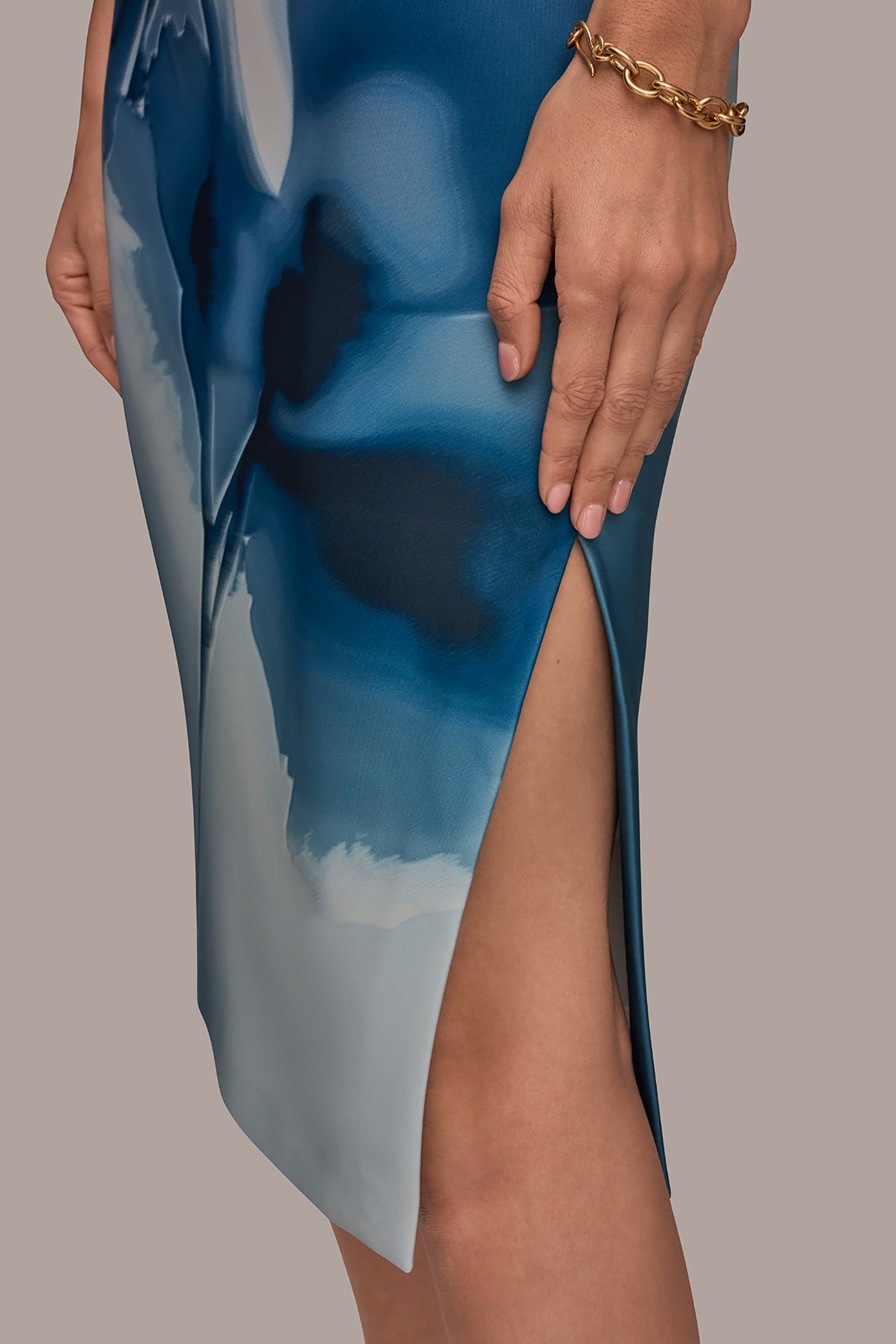 Donna Karan | FLORAL ONE-SHOULDER SHEATH DRESS