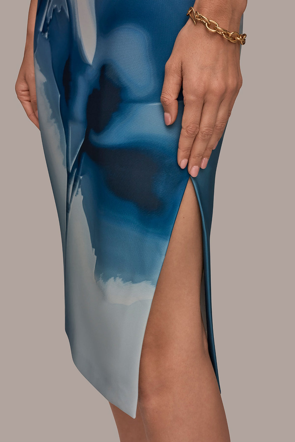 Donna Karan | FLORAL ONE-SHOULDER SHEATH DRESS