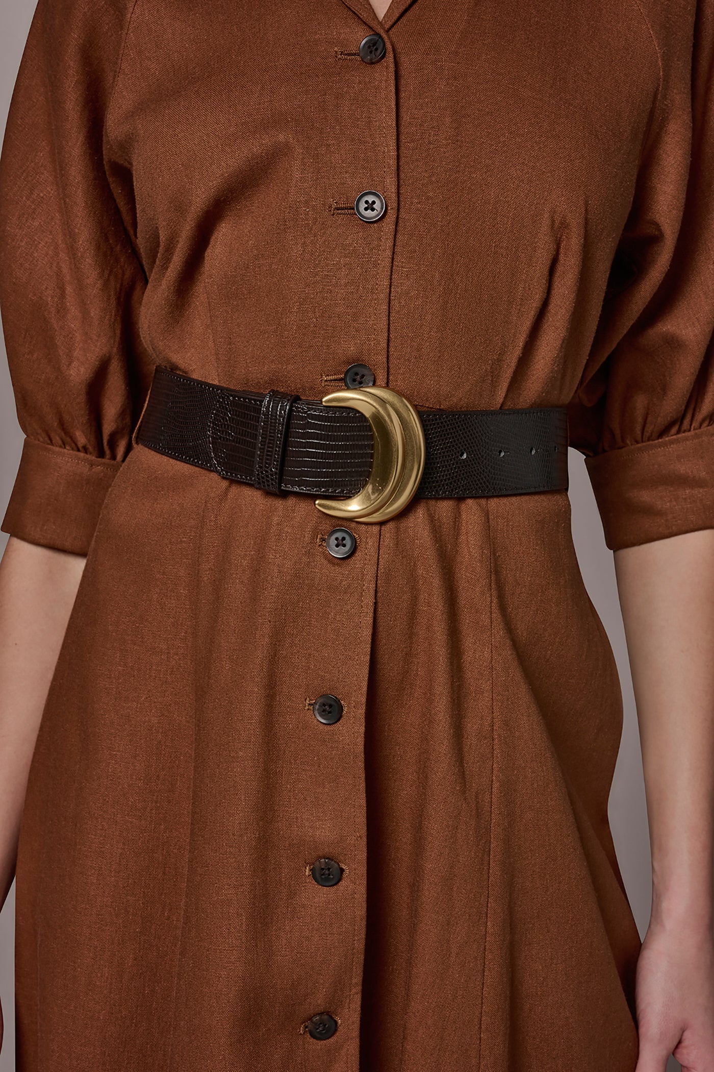 Donna Karan | LINEN-BLEND MIDI SHIRT DRESS