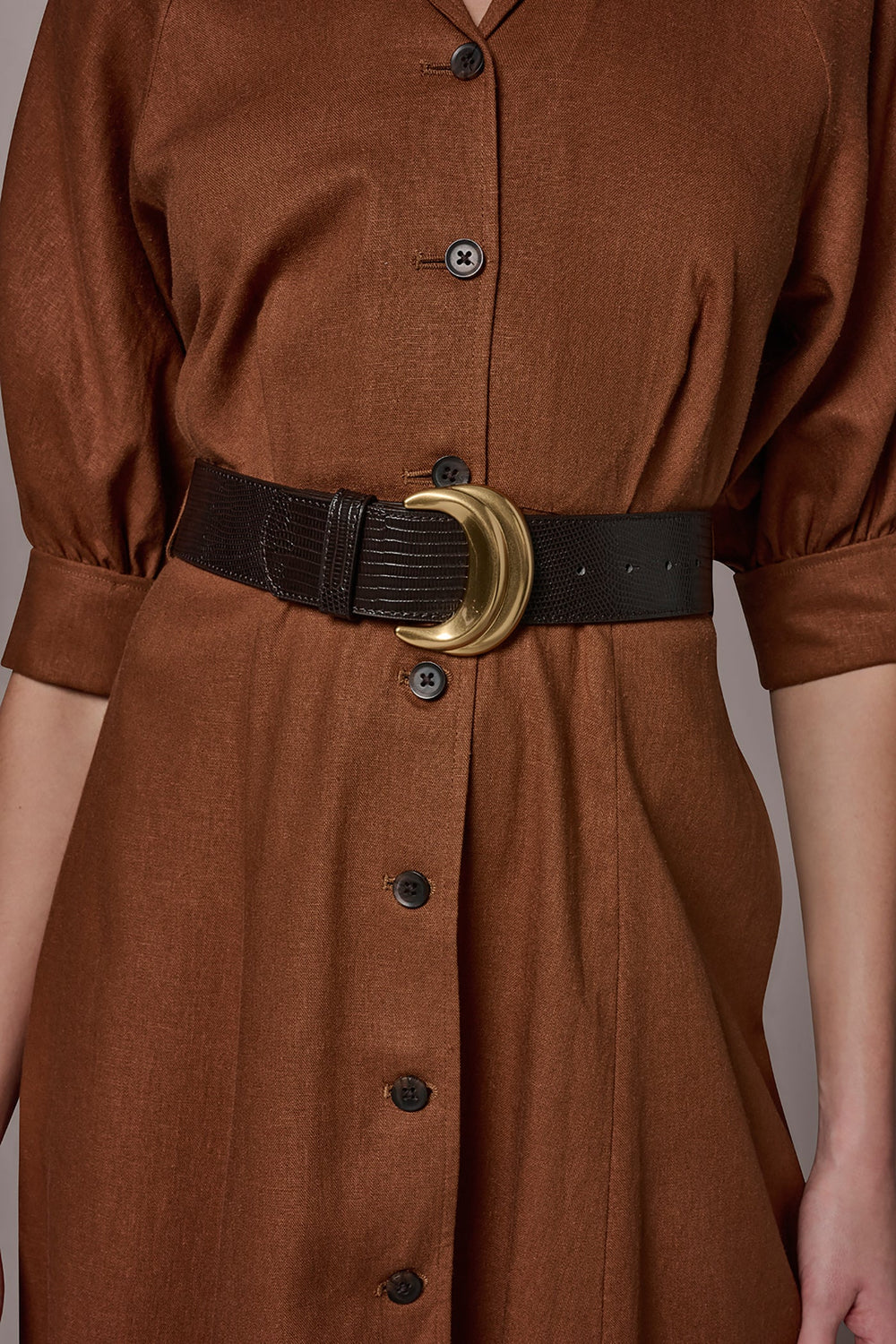 Donna Karan | LINEN-BLEND MIDI SHIRT DRESS