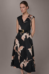 Donna Karan | COTTON-SATEEN FLORAL MIDI DRESS