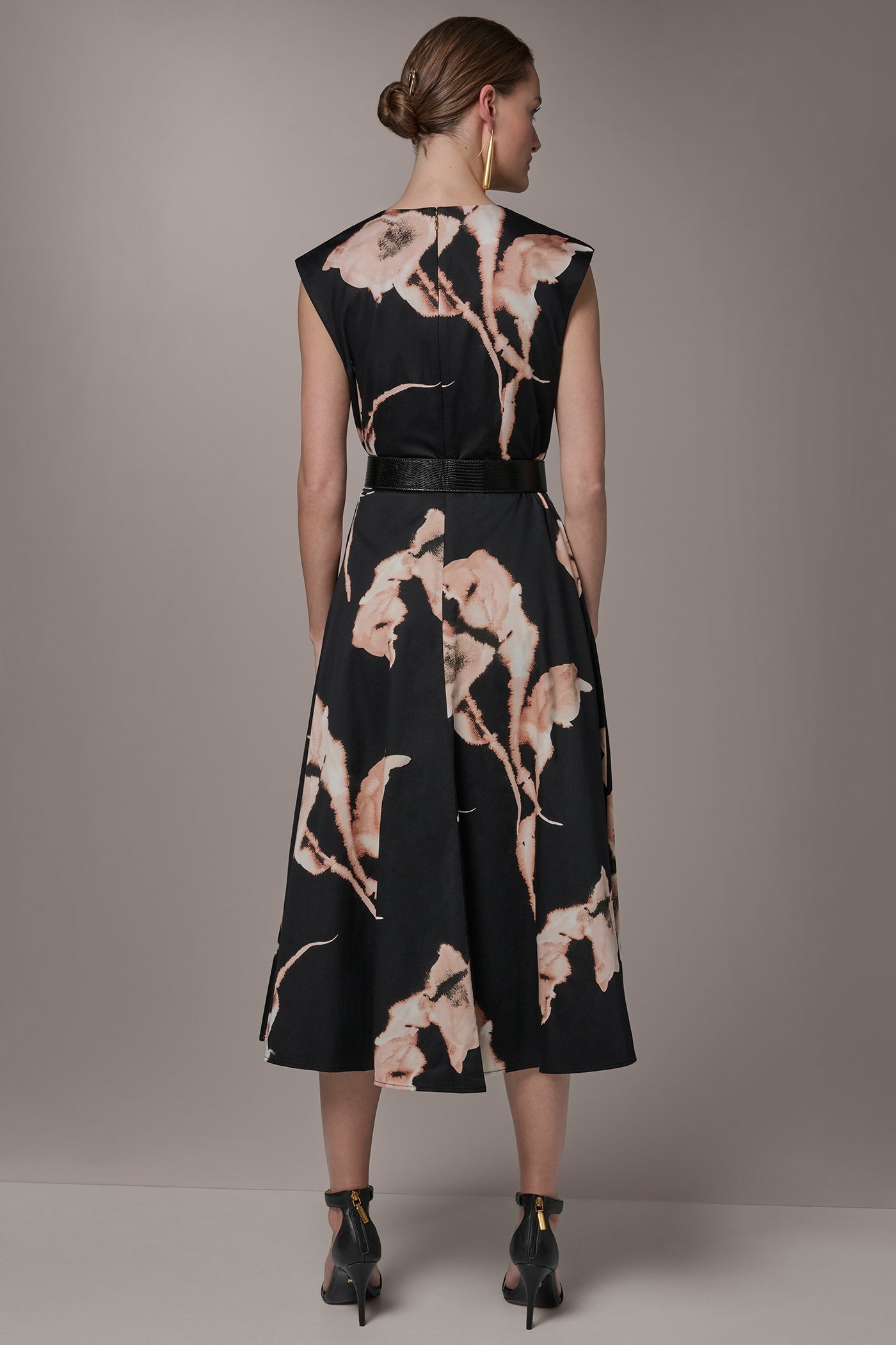 Donna Karan | COTTON-SATEEN FLORAL MIDI DRESS
