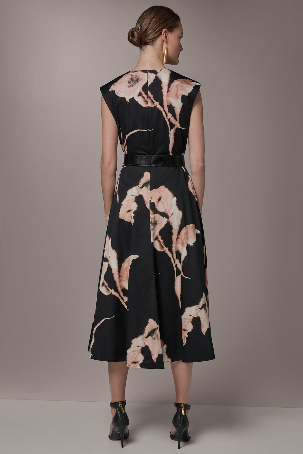 Donna Karan | COTTON-SATEEN FLORAL MIDI DRESS
