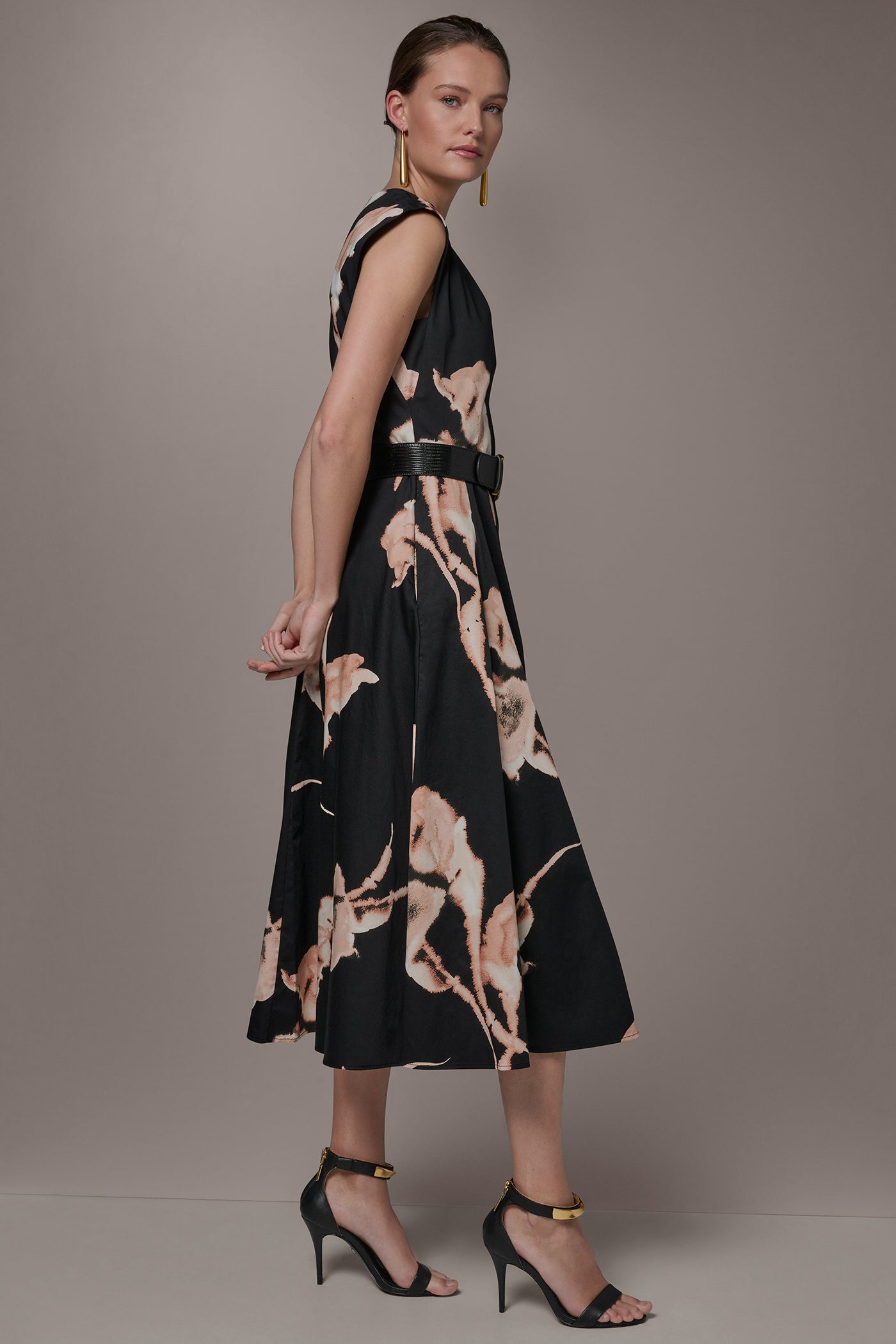 Donna Karan | COTTON-SATEEN FLORAL MIDI DRESS