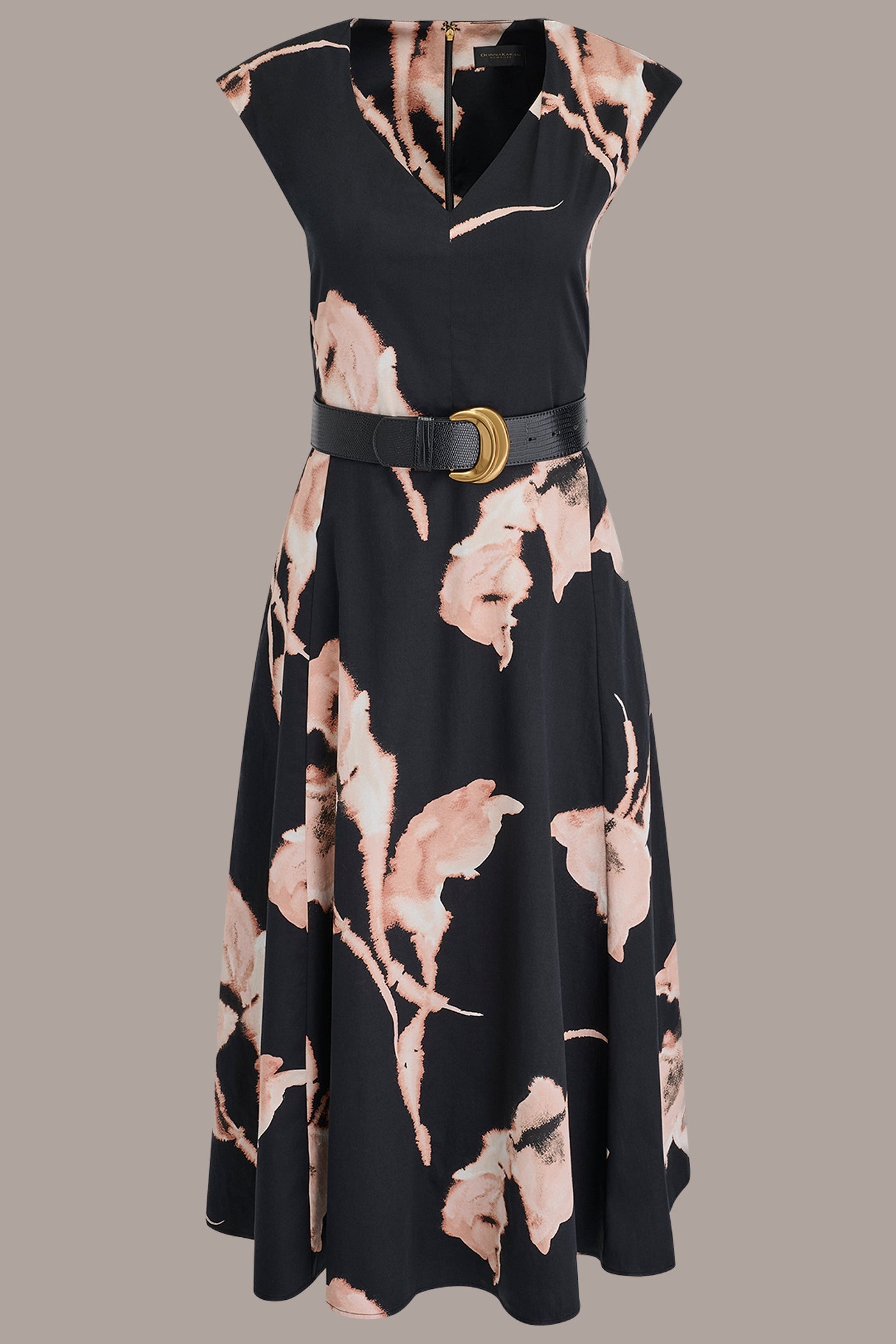 Donna Karan | COTTON-SATEEN FLORAL MIDI DRESS