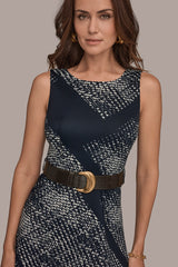 Donna Karan | SLEEVELESS PRINTED A-LINE DRESS