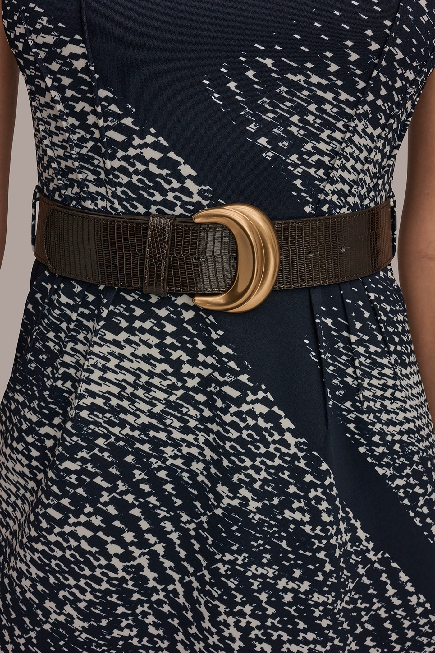 Donna Karan | SLEEVELESS PRINTED A-LINE DRESS