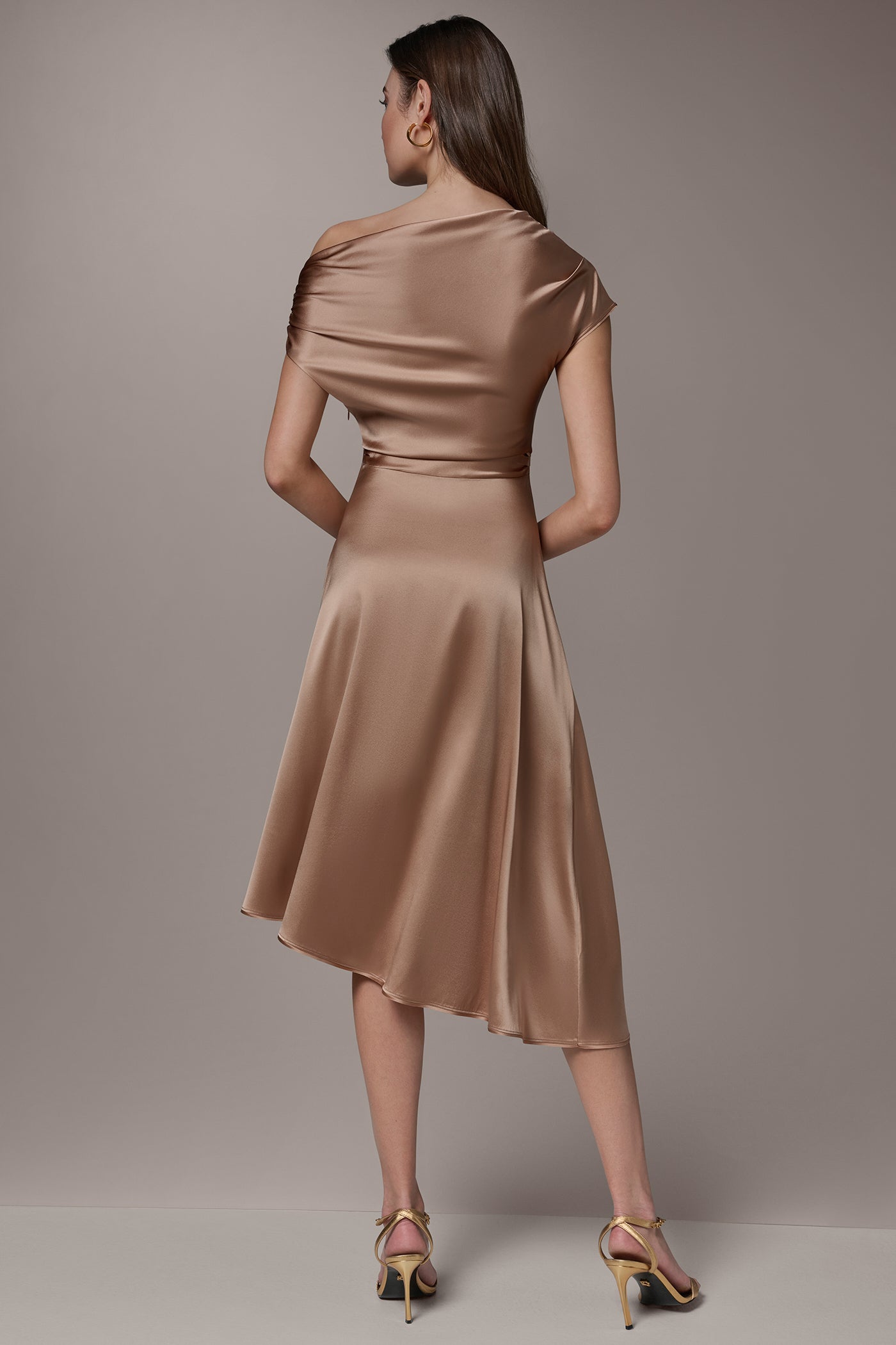 Donna Karan | SILK-CHARMEUSE MIDI A-LINE DRESS