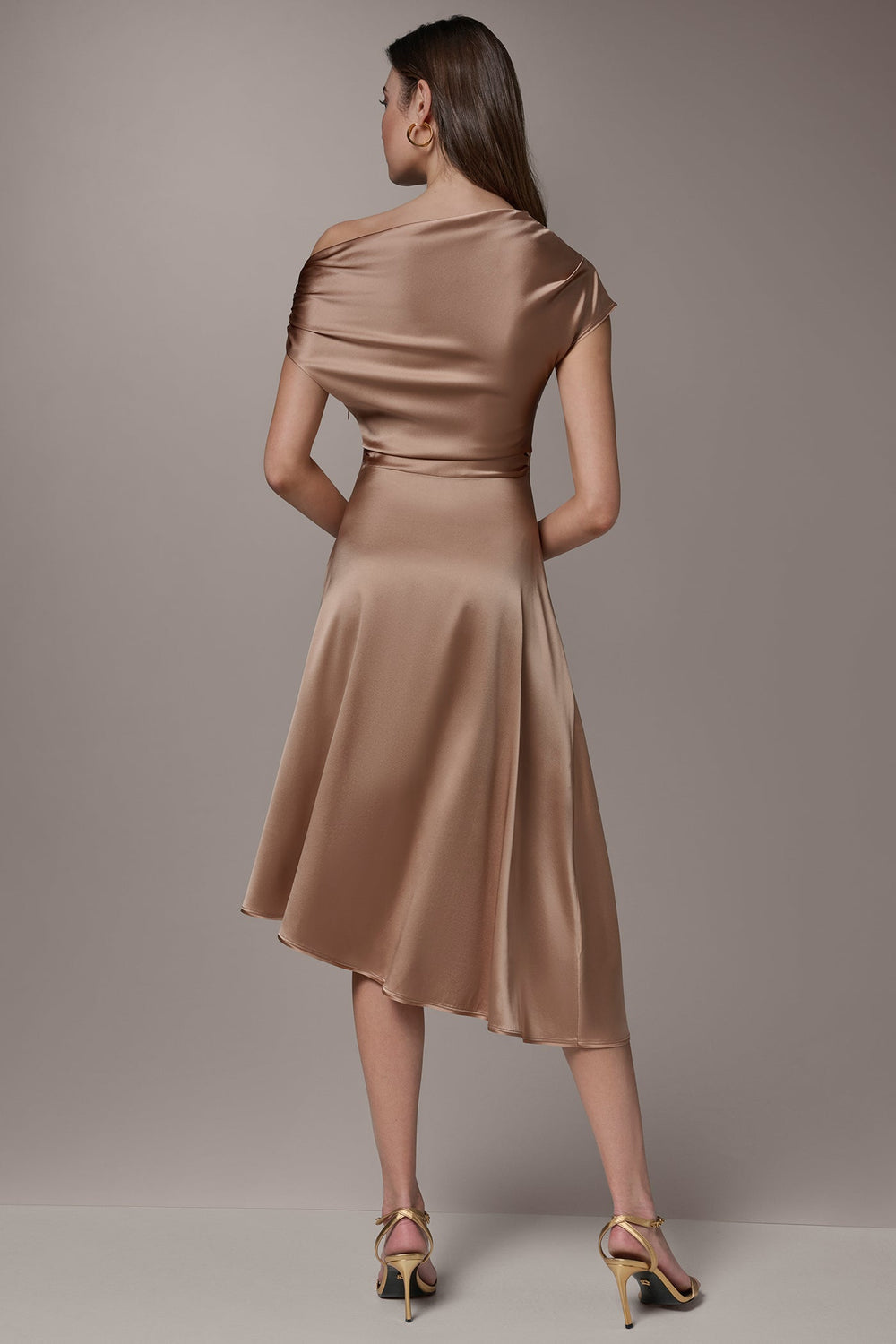 Donna Karan | SILK-CHARMEUSE MIDI A-LINE DRESS