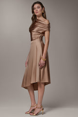 Donna Karan | SILK-CHARMEUSE MIDI A-LINE DRESS