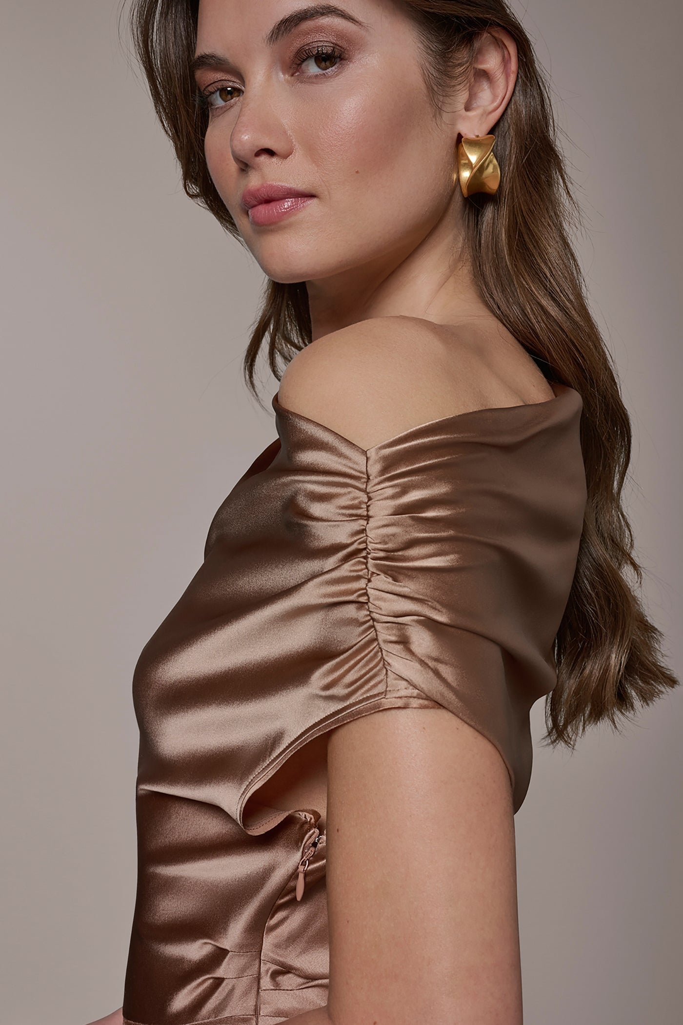 Donna Karan | SILK-CHARMEUSE MIDI A-LINE DRESS