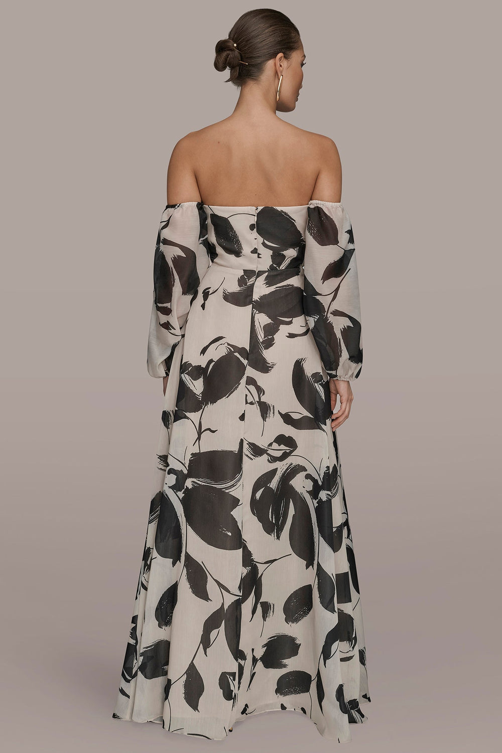 Donna Karan | ORGANZA OFF-THE-SHOULDER FLORAL GOWN