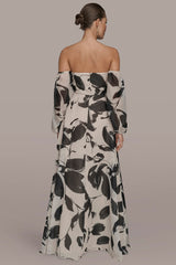 Donna Karan | ORGANZA OFF-THE-SHOULDER FLORAL GOWN