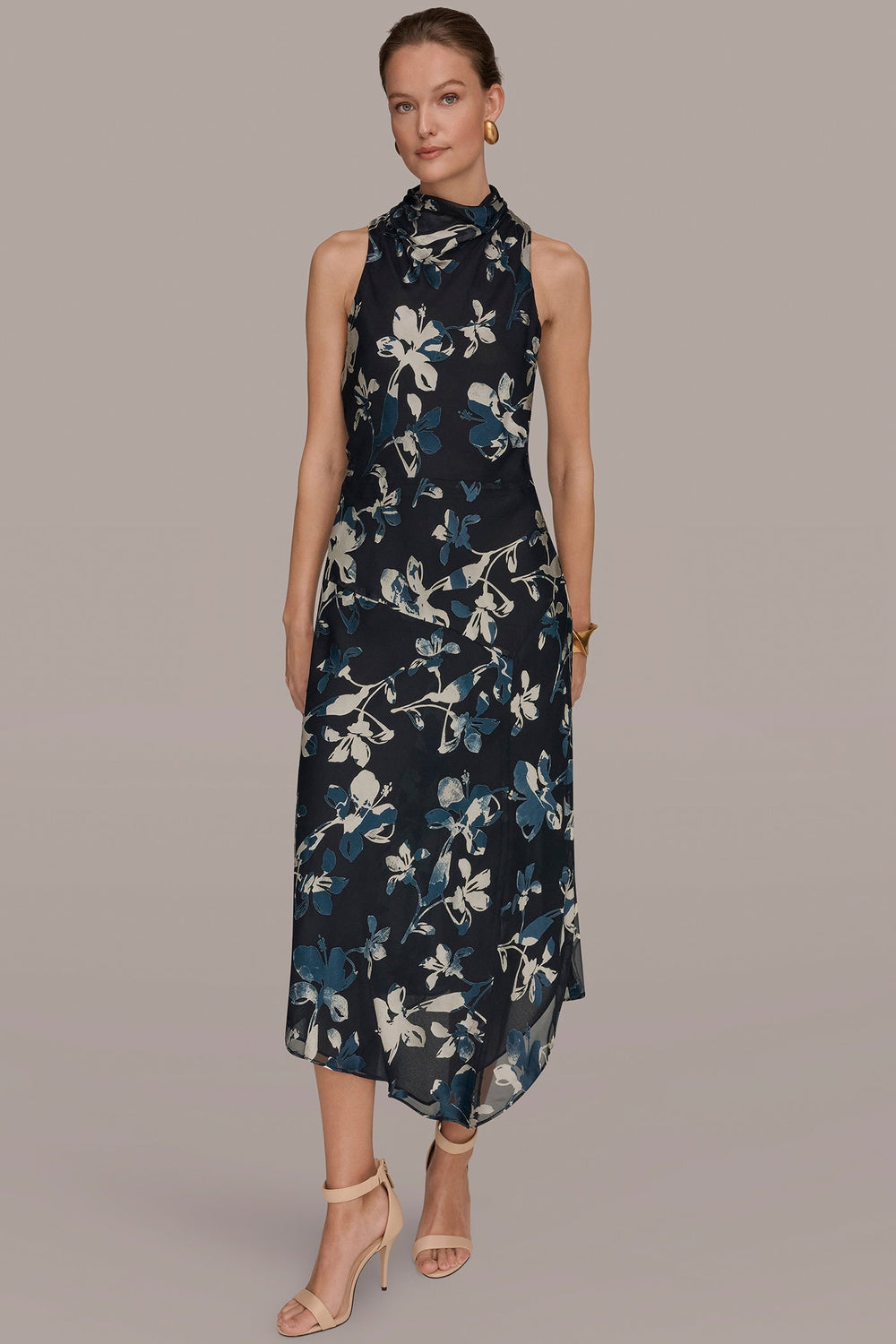 Donna Karan | BURNOUT HIGH-NECK DRESS