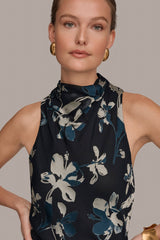 Donna Karan | BURNOUT HIGH-NECK DRESS