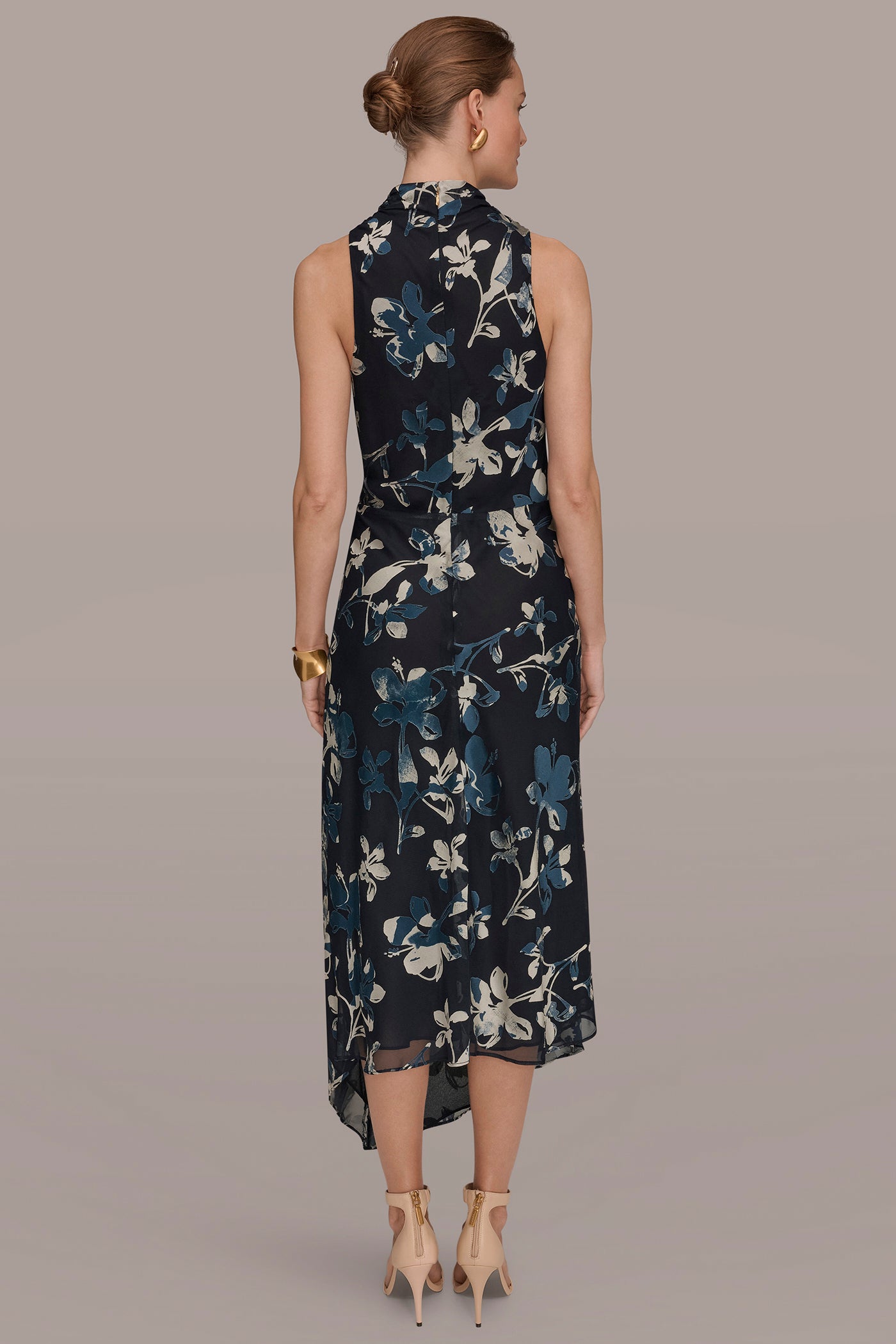 Donna Karan | BURNOUT HIGH-NECK DRESS