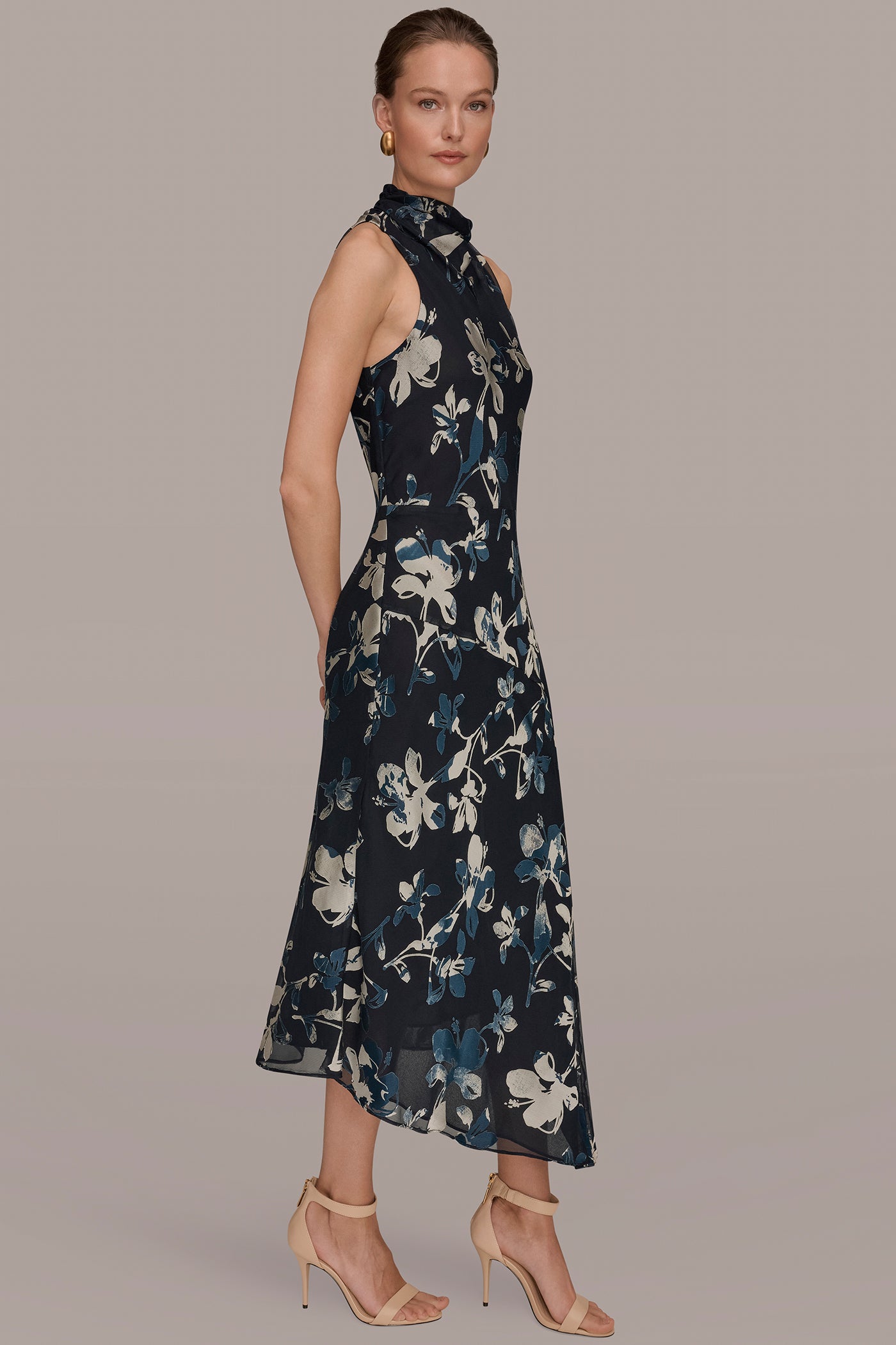 Donna Karan | BURNOUT HIGH-NECK DRESS