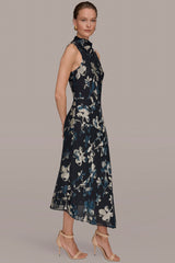 Donna Karan | BURNOUT HIGH-NECK DRESS