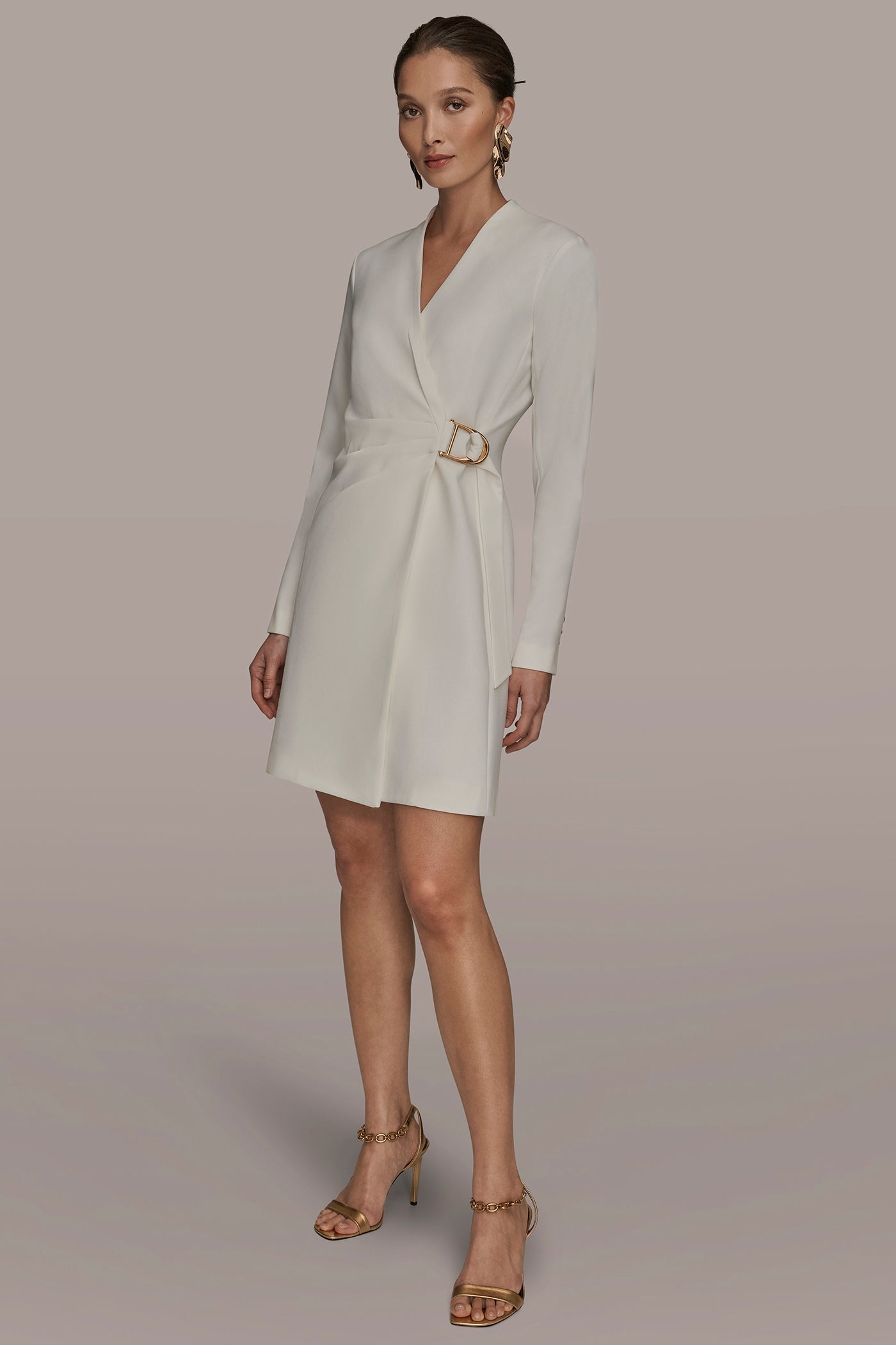 Donna Karan | LONG SLEEVE MINI WRAP JACKET DRESS