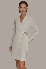 Donna Karan | LONG SLEEVE MINI WRAP JACKET DRESS