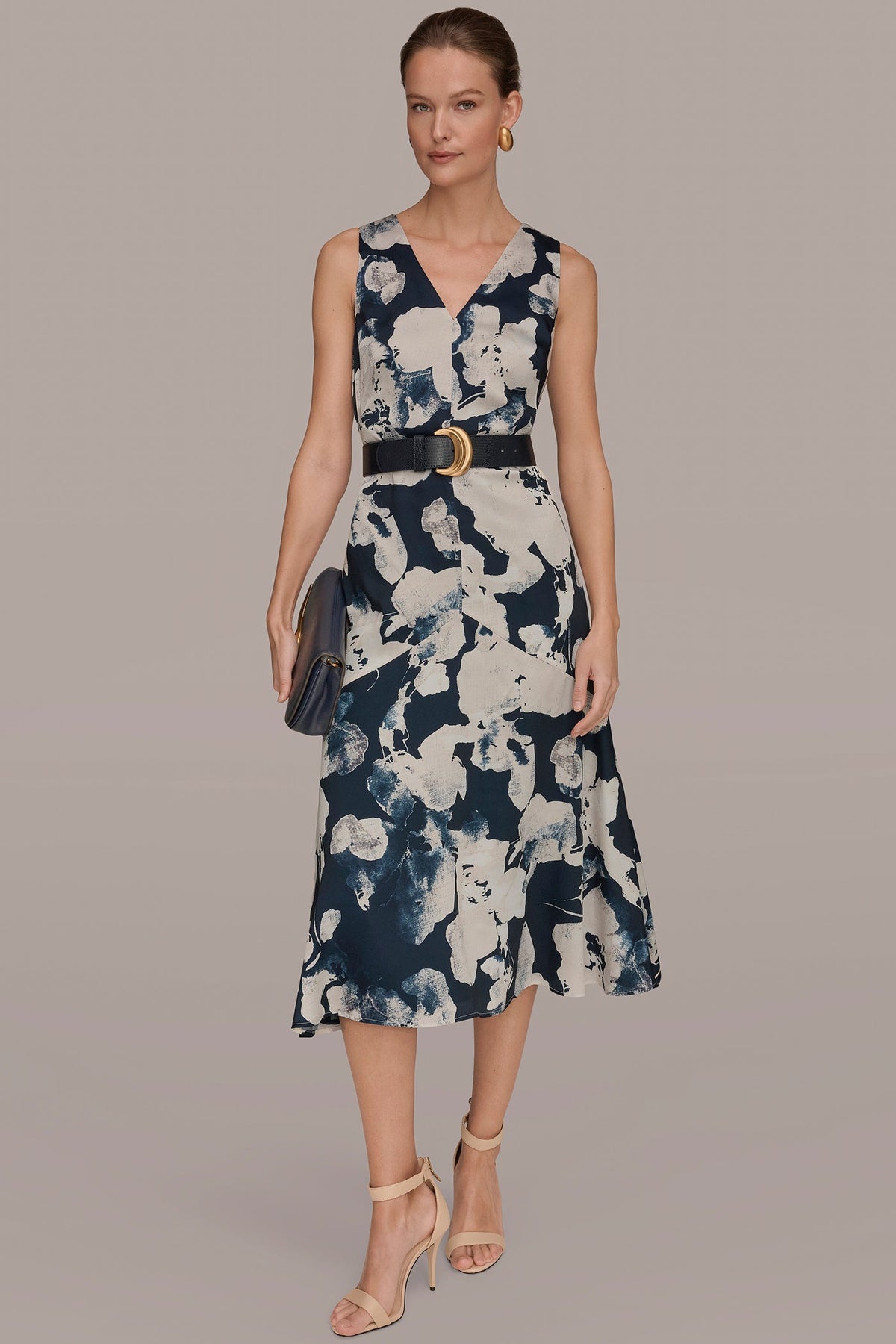 Donna Karan | V-NECK FLORAL DRESS
