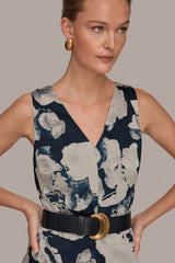 Donna Karan | V-NECK FLORAL DRESS