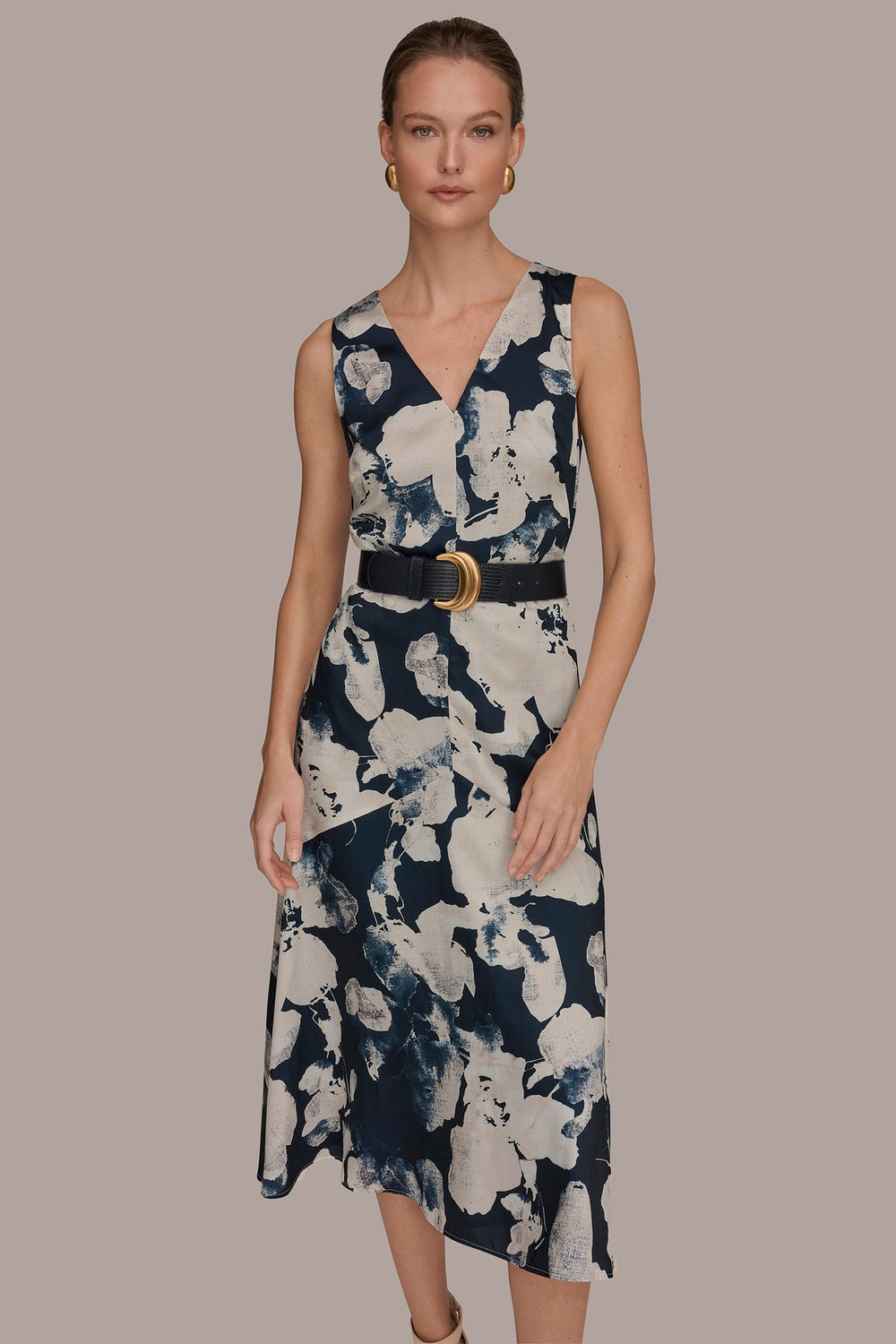 Donna Karan | V-NECK FLORAL DRESS