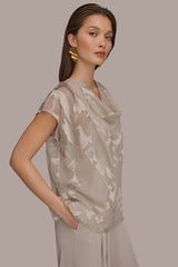Donna Karan | SATIN ABSTRACT BURNOUT TOP