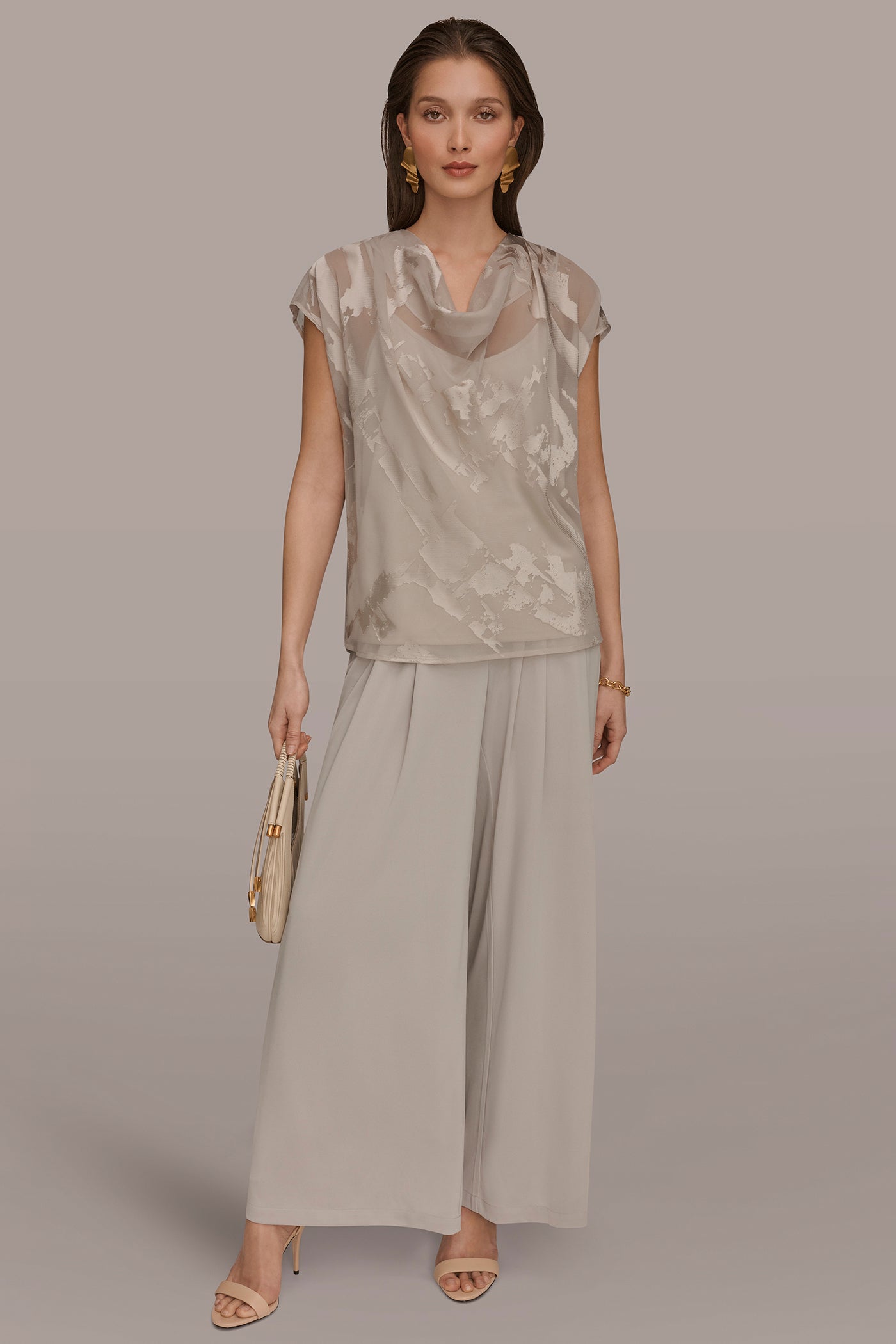 Donna Karan | SATIN ABSTRACT BURNOUT TOP