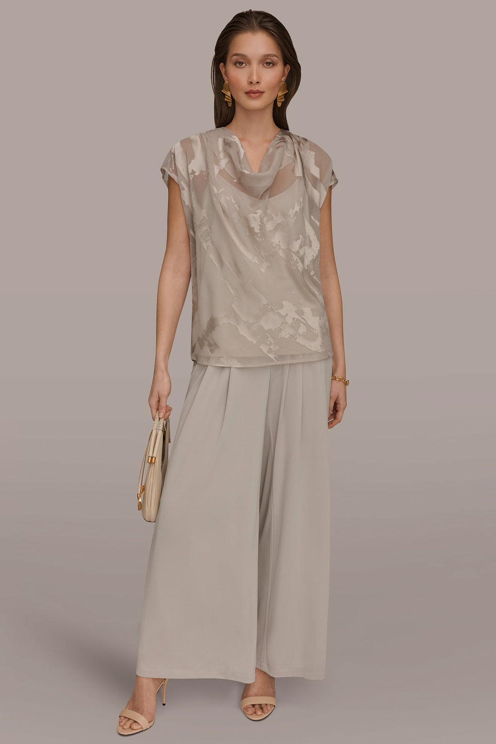 Donna Karan | SATIN ABSTRACT BURNOUT TOP