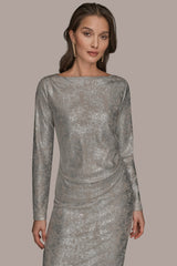 Donna Karan | LONG SLEEVE FOIL TOP