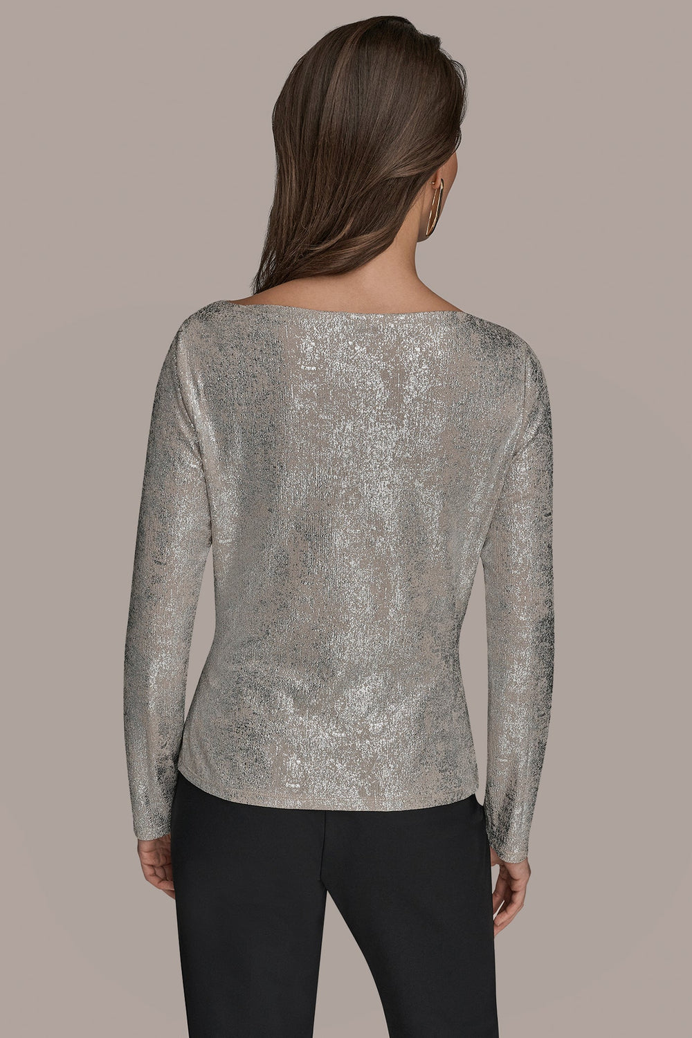 Donna Karan | LONG SLEEVE FOIL TOP