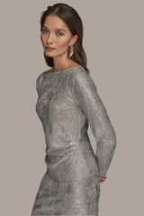 Donna Karan | LONG SLEEVE FOIL TOP
