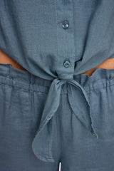 Donna Karan | LONG SLEEVE TIE-FRONT BLOUSE