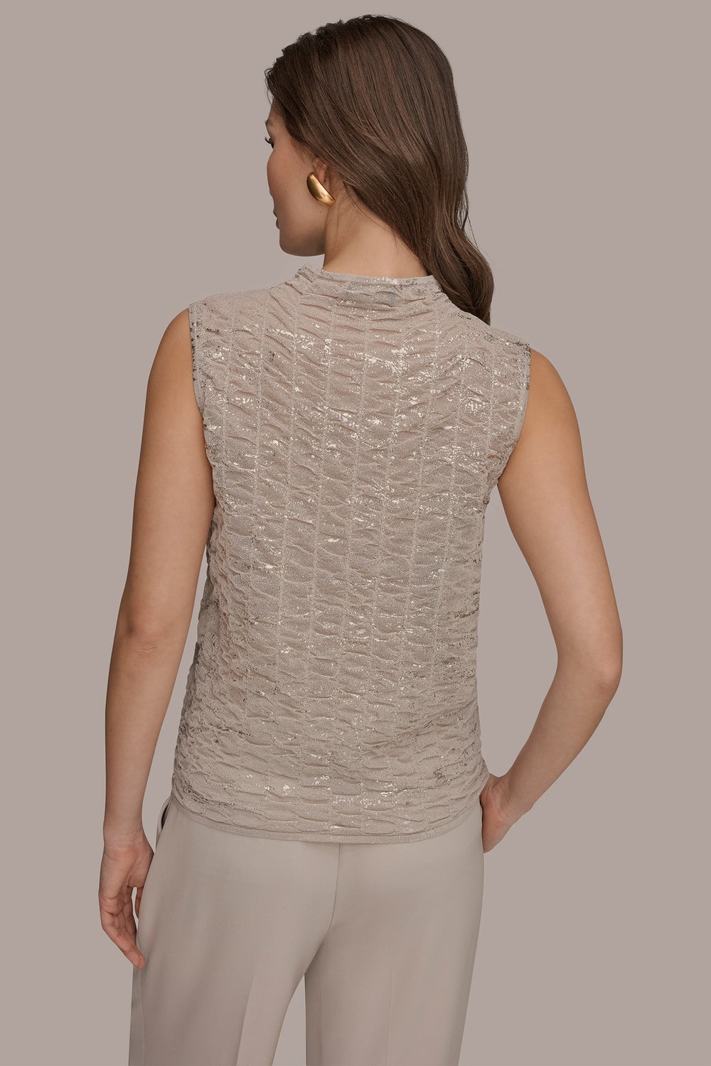 Donna Karan | METALLIC RUCHED SWEATER