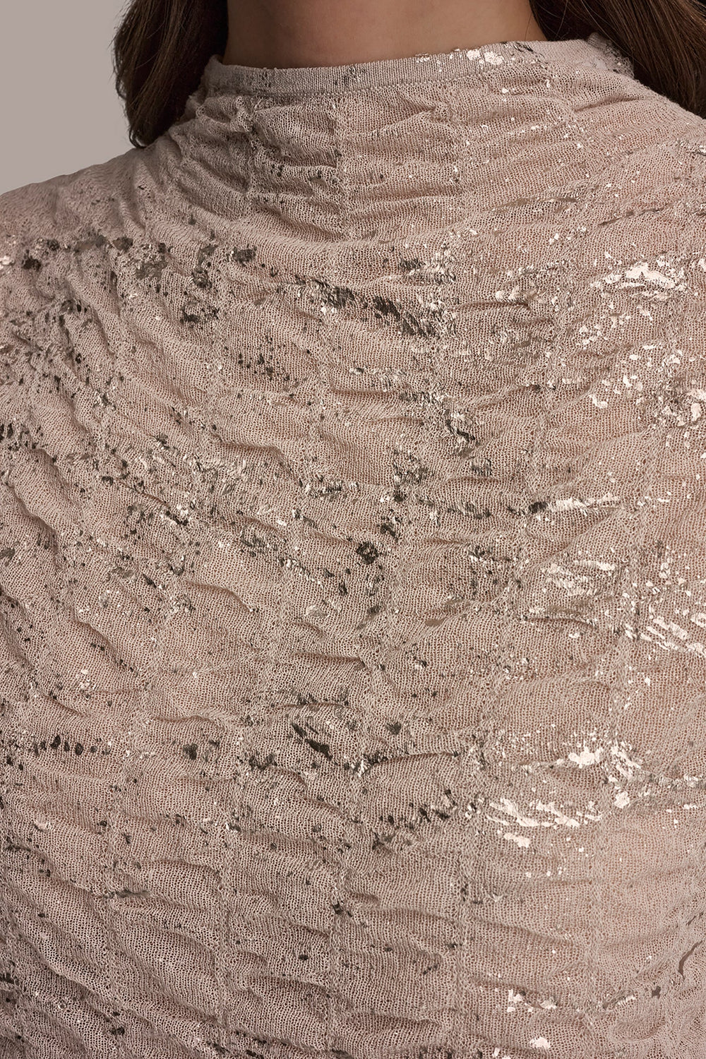 Donna Karan | METALLIC RUCHED SWEATER
