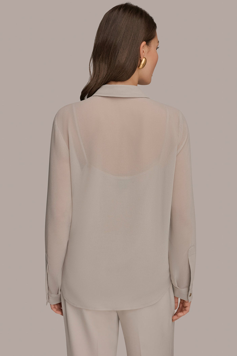Donna Karan | METALLIC BRUSHSTROKE BLOUSE