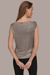 Donna Karan | METALLIC ONE-SHOULDER TOP