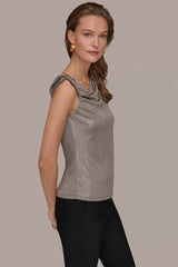 Donna Karan | METALLIC ONE-SHOULDER TOP