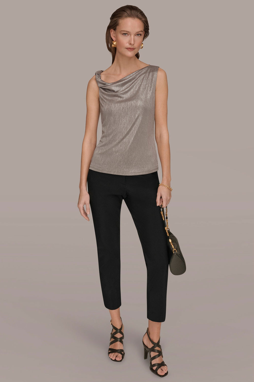 Donna Karan | METALLIC ONE-SHOULDER TOP