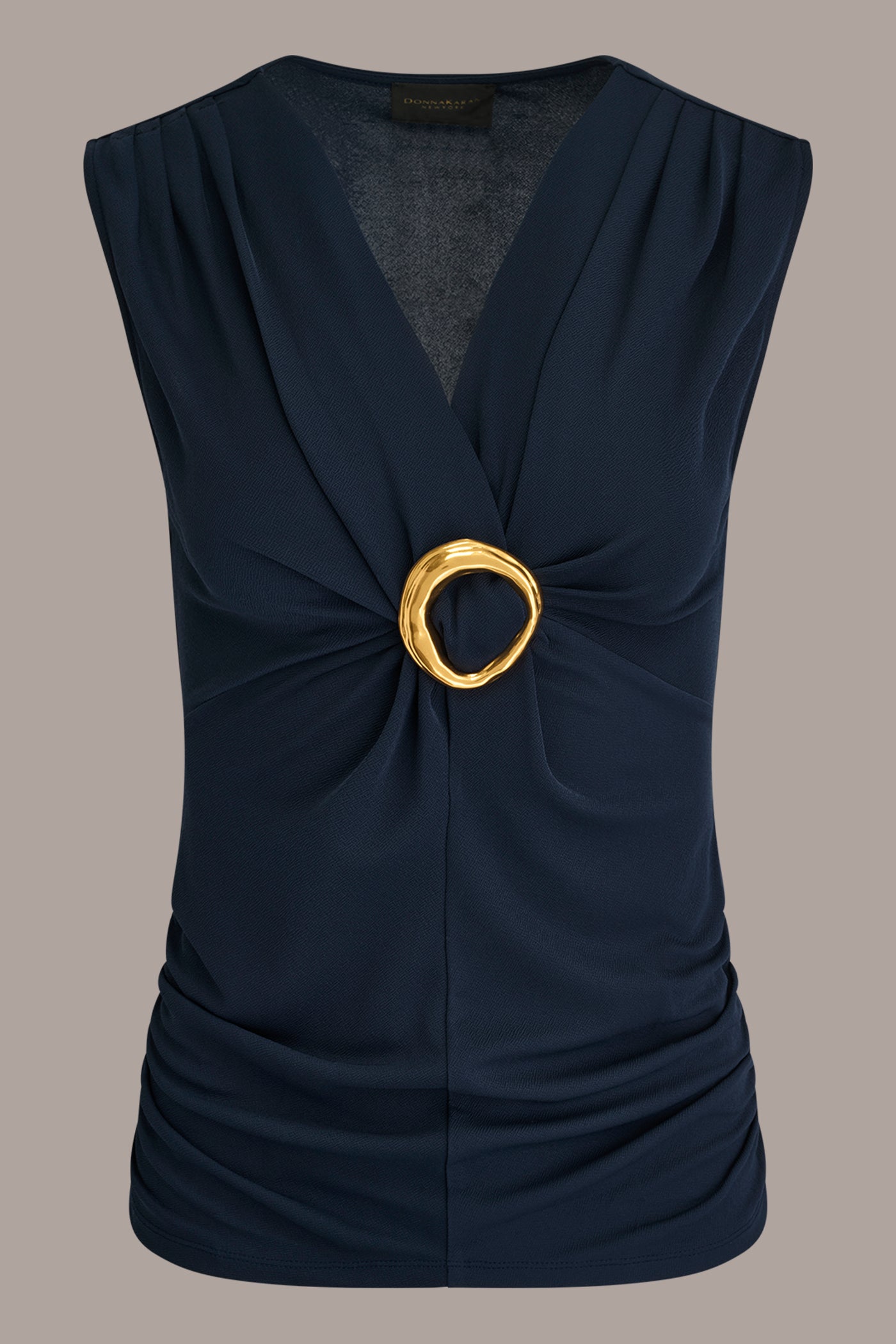 Donna Karan | DEEP V-NECK BUCKLE BLOUSE