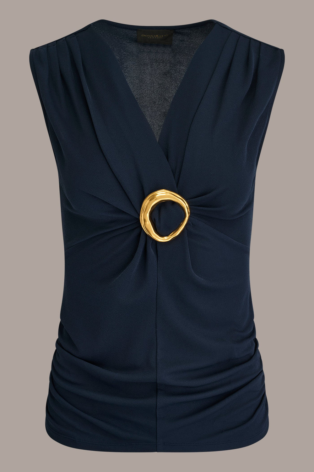 Donna Karan | DEEP V-NECK BUCKLE BLOUSE